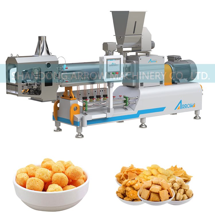دستگاه اکسترودر برنج کراکر مواد غذایی پفکی ذرت اتوماتیک درجه یک