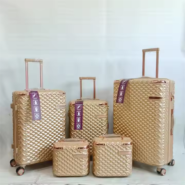 ست چمدان ضد سرقت 5 تکه کارخانهای، کیف دستی ABS قابل حمل با جعبههای لوازم آرایشی 12/14 اینچی ست چمدان ضد سرقت 5 تکه کارخانهای، کیف دستی ABS قابل حمل با جعبههای لوازم آرایشی 12/14 اینچی