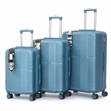 عمده فروشی 3 عدد کیسه مسافرتی ABS Hard Shell مجموعه چمدان چرخ دستی سبک برای حمل و نقل روزانه با روکش پلی استر ساده