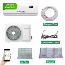 کولر گازی خورشیدی ۱۲۰۰۰BTU OEM با سیستم هیبریدی خانگی خورشیدی AC با تغذیه خورشیدی DC و بدون پنل خورشیدی