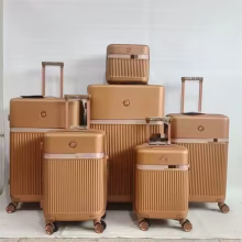 ست چمدان دستی زنانه 6 تکه، کیف دستی ABS، با کیف‌های آرایشی سبک، آستر پلی‌استر